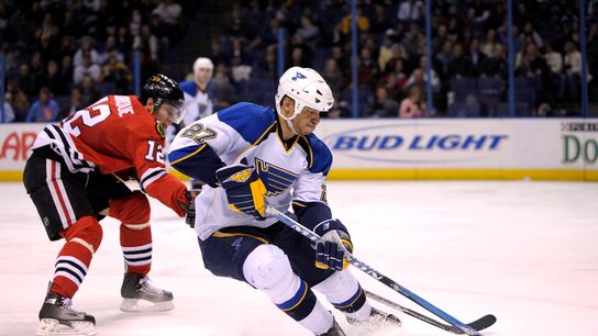 Honoring Black History in Blues Hockey - Bryce Salvador (St Louis Blues). Photo by Scott Rovak-Imagn Images