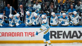 Roses are Blue: Valentine’s Day Heartthrob's and Heart Breakers (St Louis Blues). Photo by Bob Frid-Imagn Images